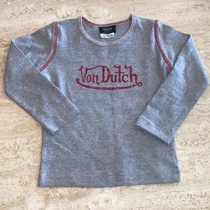 NWOT Von Dutch Children’s Size 5 Gray Long Sleeve Shirt